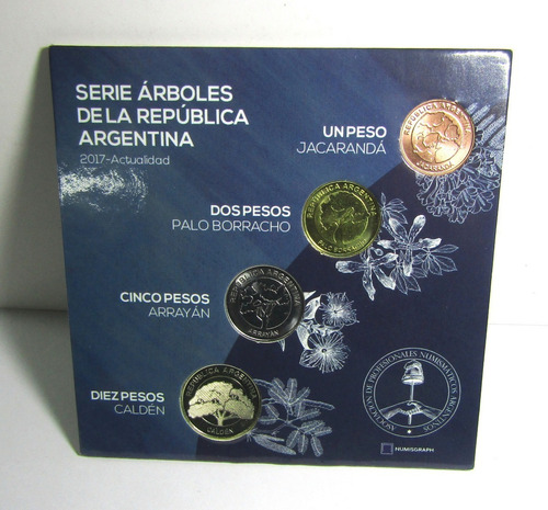 Argentina Set X 4 Monedas 1, 2, 5 Y 10 Pesos 2018 Unc