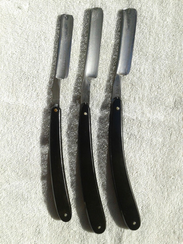 3 Antiguas Navajas Barbero Solingen Hugo Rade Alemanas