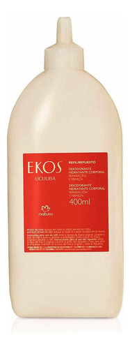 Recambio de pulpa corporal hidratante Ekos Natura, 400 ml. Tipo de paquete: tubo de fragancia Ucuuba