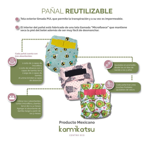 Imagen 2 de 2 de Pack De 10 Pañales Ecológicos Ecopipo, Unitalla.