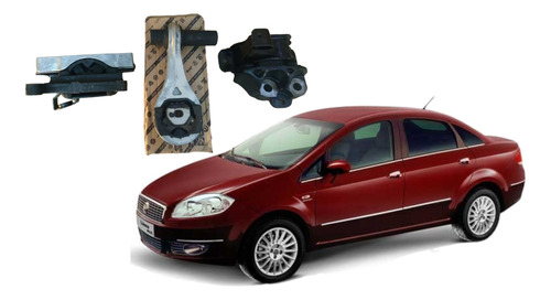 Kit C/3 Coxim Genuíno Fiat Motor E Câmbio Fiat Linea 1.9 16v