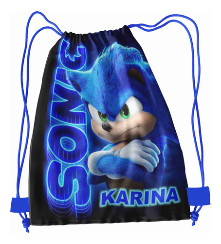 10 Morralitos Personalizados Dulceros Sonic Np