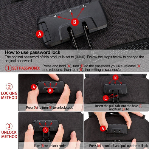 Imagen 9 de 9 de Mochila Antirrobo Para Laptop De 12-15.6 In