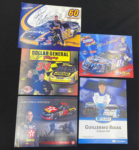 Lote Autografos Nascar Rojas Montoya Lajoie Edwards Wisk