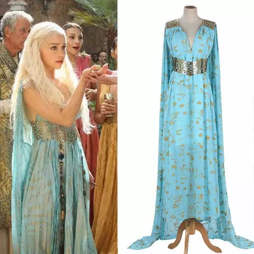 Las Mujeres Daenerys Targaryen Qarth Azul Traje Vestido | Envío gratis