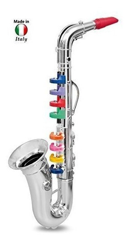 Saxofón Con 8 Teclas De Colores Plata Metalizada