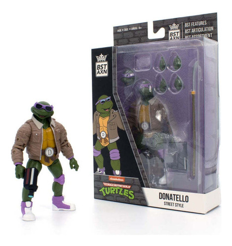 Figura Articulada Donatello Versión Street Gang-tmnt-bst Axn