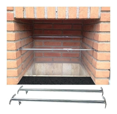 Imagem 1 de 8 de Kit C/2 Suportes/extensores P/espetos Ou Grelha Churrasco