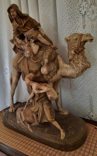B Antigo- Estatueta De Beduíno A Camelo Porcelana Royal Dux (Usado)