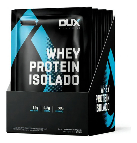 Whey Protein Isolado 10 Sachês 27g (270g) Dux Nutrition Sabor Cappuccino