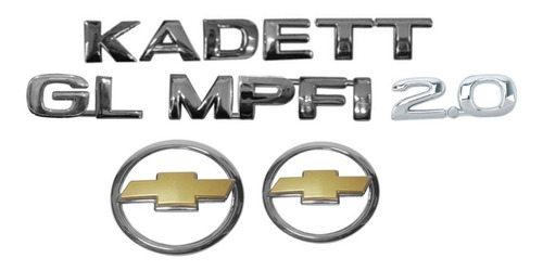 Emblemas Kadett / Mpfi / Gl / 2.0 / Mala / Grade Dourados