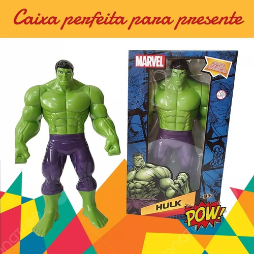 Kit Boneco Grande Brinquedo Marvel Articulado Máscara Hulk