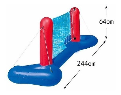 Imagen 4 de 9 de Voley Inflable Juego Con Pelota Para Pileta 52133 Bestway Ed