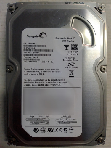 Disco Duro 250gb Sata Seagate 3.5¨ Para Pc ----- 320gb/160gb