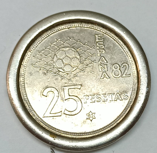 Moneda España 25 Pesetas Mundial Fútbol 82 Niquel