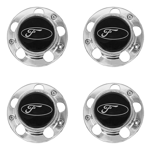 4 Tapones Copas Centros Rin F150 F250 Custom 1978-1998 Negro