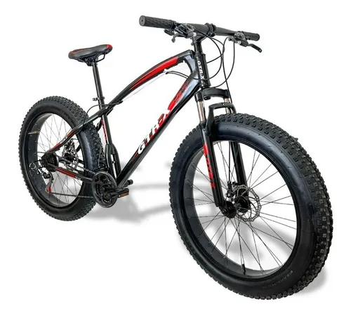 Mountain bike GTR-X Fat Bike R26 19 21v frenos de disco mecánico cambios  Shimano Tourney TZ510 y Shimano Tourney TZ400 color negro con pie de apoyo