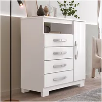 Comprar Cômoda Miami Sapateira Quarto 1 Porta 4 Gavetas Corrediças