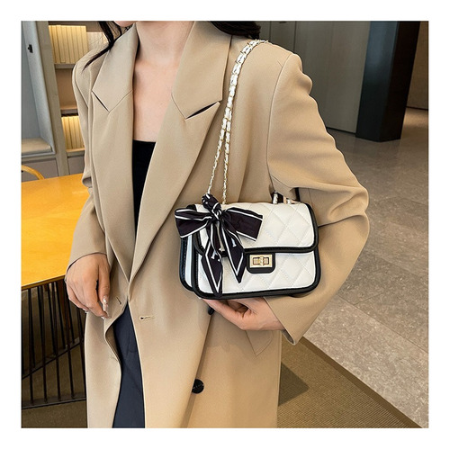 Crossbody Bolsos Hombro Bolsos Cadena Para Mujeres Color Blanco