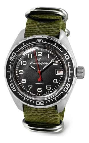 Reloj Hombre Vostok 20706 Automático Pulso Verde En Nylon