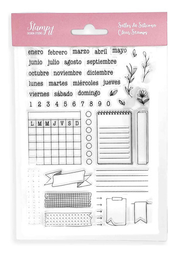 Plancha Silicona Sellos Bullet Journal Scrapbooking Agenda