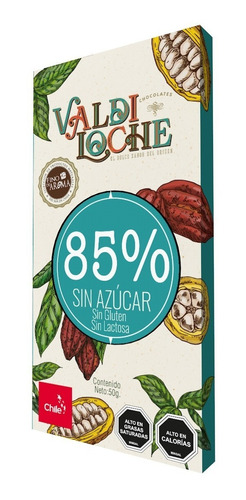 Chocolate Negro 85% Cacao Sin Azúcar
