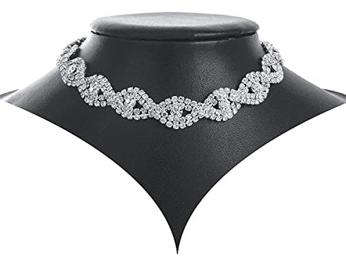 Gargantilla De Cristal Con Diamantes De Imitación Chapado En