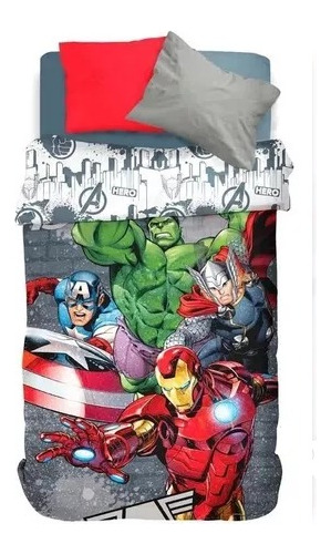 Sábana + Acolchado Avengers Vengadores ® Set Infantil 1½ Plz