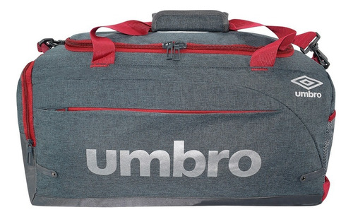 Bolsa Deporte Umbro® Maletín Viaje, Spot Bag Gym Fitness Color Gris/rojo