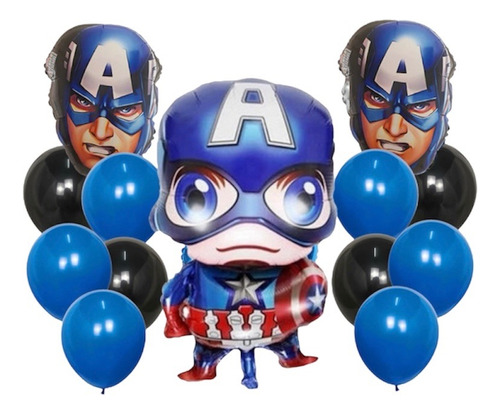 Pack 46globos Capitan America Incluye Muñeco 70 Cm