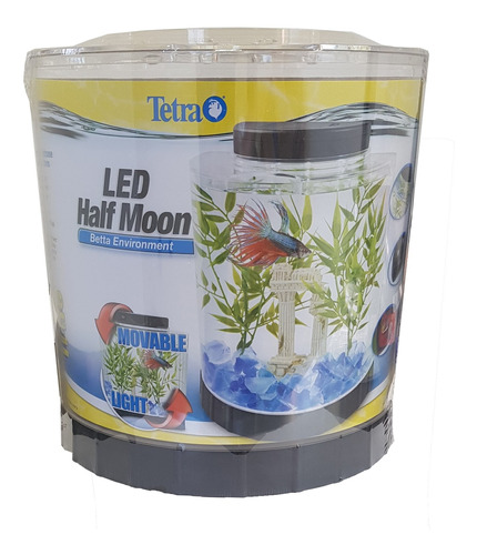 Bettera Tank Tetra Half Moon 4lt Luz Led Usb Betta Adorno