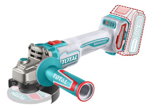 Amoladora Inalámbrica Total 20v Industrial - Motor Brushless, Sin Carbones 1200w - 4.1/2 Pulgadas, 115mm - No Incluye Batería Ni Cargador - Tagli221153