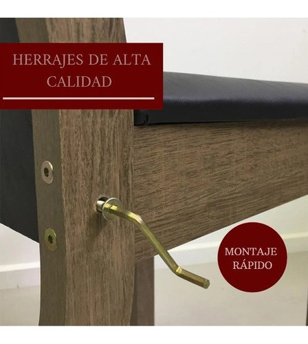 Juego De Comedor 4 Sillas Tapizadas Mesa De Living Rustico