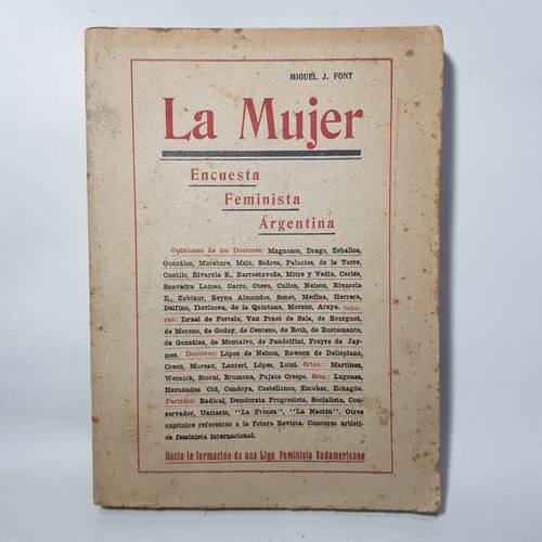 Antiguo Libro La Mujer Feminismo 1921 Encuest 1 Ed Mag 59414