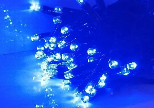 Cordão 100leds Lâmpada Blindado Externo Fixo 220v Cor das luzes Azul