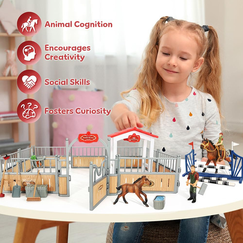 Set De Juego Horse Stable Kidbest Con Juguetes Para Caballos