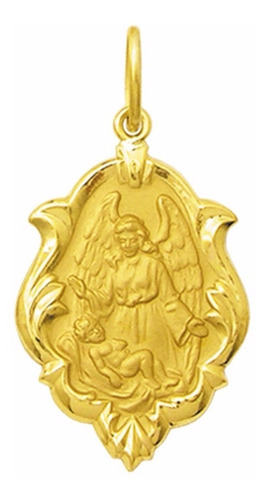 Ouro 18k 1.5cm Anjo Da Guarda Bebe Pingente Ornato 0.5gr