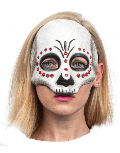Máscara Antifaz De Cráneo Sacerdotisa Vudú Disfraz Halloween