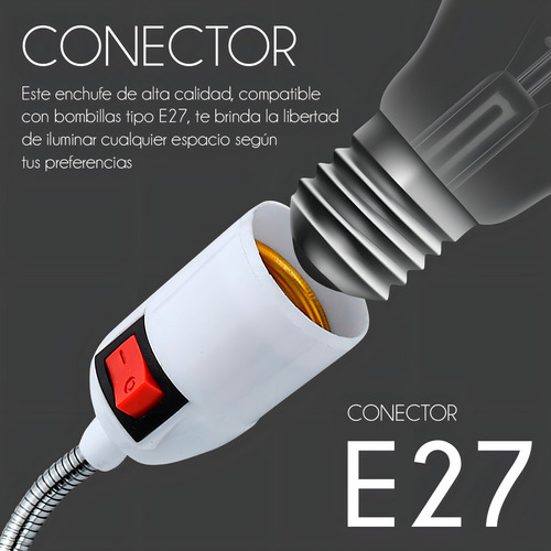 Socket Para Foco Con Clavija E27 Flexible Durable Y Calidad