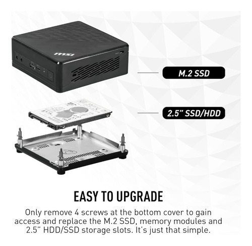 Mini Computadora Msi Cubi 5 Mini Pc / 256gb Ssd / 8gb Ddr4