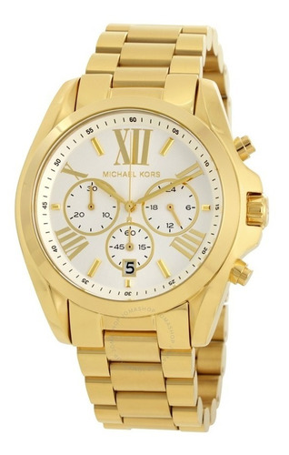 Relógio De Pulso Michael Kors Mk6266 Todo Banhado A Ouro