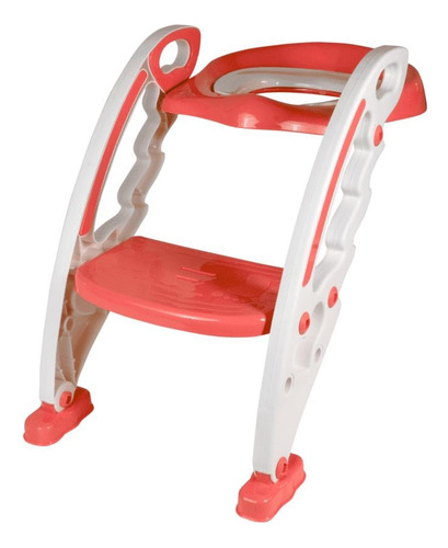 Assento Redutor Infantil Com Escada Para Vaso Rosa Multmaxx Cor Goiaba Liso