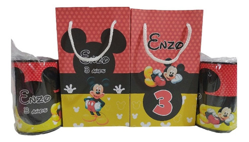 15 Sacolinhas Personalizadas E 15 Cofrinhos Mickey 