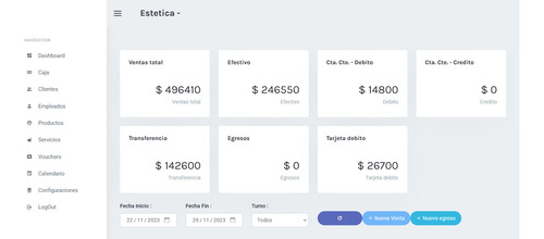 Sistema Centros Estetica Calendario Clientes Reportes Stock