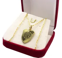 Comprar Conjunto Oro 18k Cadena Forcet 50 Cm Y Dije Oro River Plate Color Amarillo