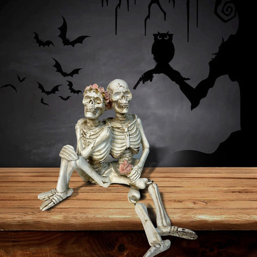 Figura De Pareja De Esqueletos Para Halloween, Decoración Ar