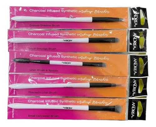 Kit X9 Pinceles Andrea Maquillaje Ojos Y Cejas