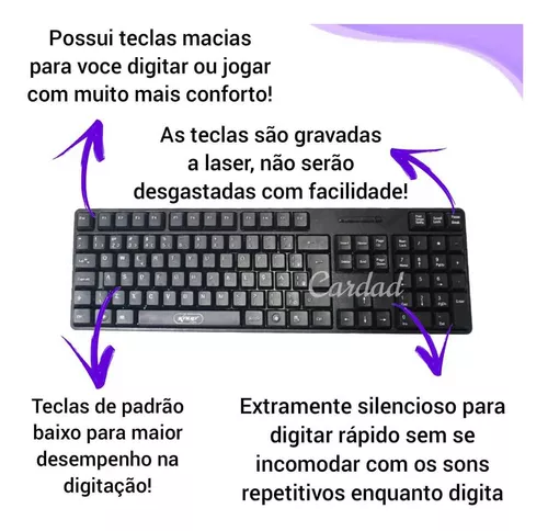 Teclado Para Notebook E Pc Usb Digitar Rápido E Sem Barulho