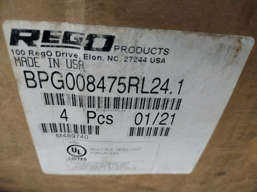 Rego Valve Bpg008475rl24 Ccy