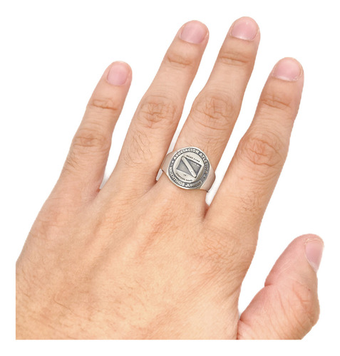 Anillo Escudo Equipo FĂștbol Argentina Argentinos Juniors C - Grande Plata 925